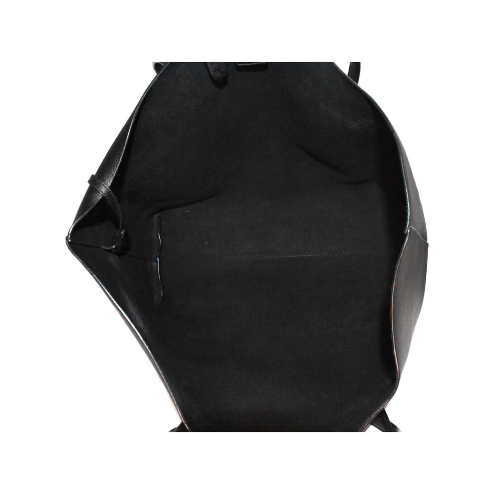 SAINT LAURENT Sac Shopping Black Leather Tote Bag Fits documents work mothers - Picture 6 of 7